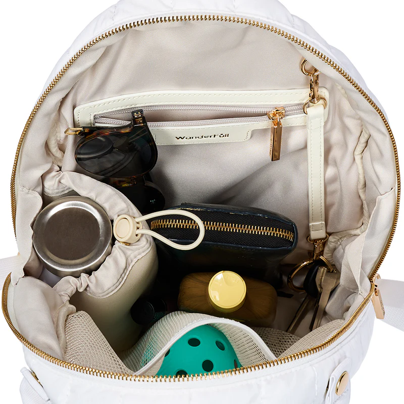 Wanderfull Pickleball Sling Bag w/ Removable Racquet Cover White