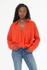 Young Fabulous & Broke Traveler Linen Top Lava