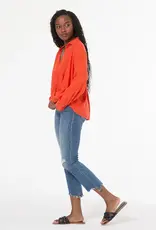 Young Fabulous & Broke Traveler Linen Top Lava