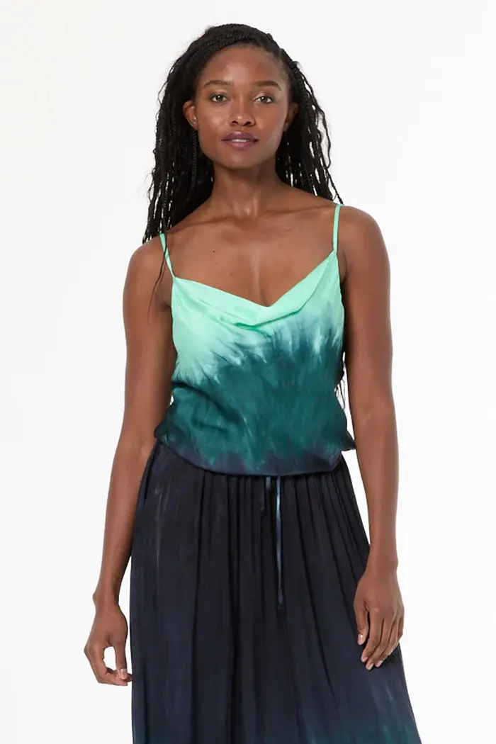 Young Fabulous & Broke Emmet Tank Teal Brushed Ombre