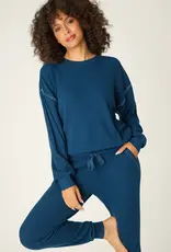 PJ Salvage Cross Stitch Navy Lounge Set