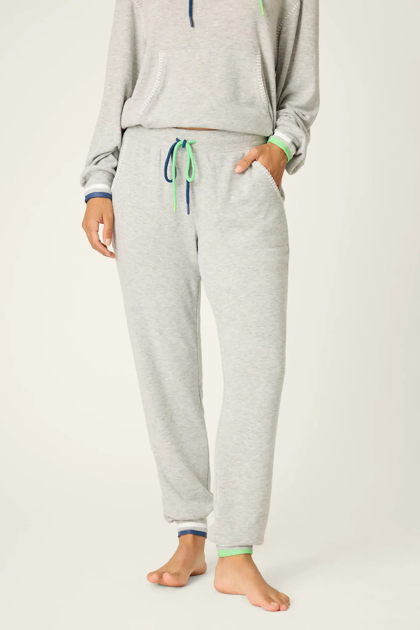PJ Salvage C'est La Vie Grey Banded Pants