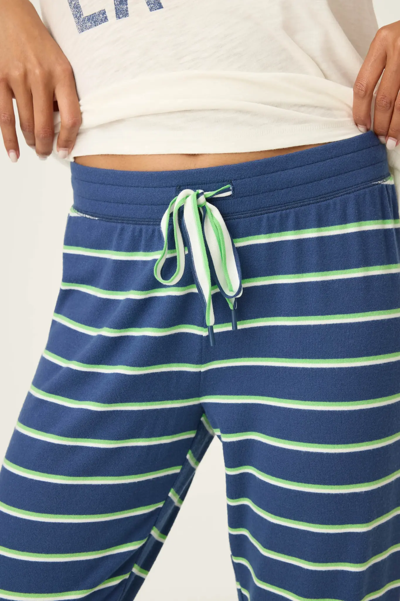PJ Salvage C'est La Vie Striped Banded Pants