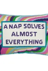 Peking Handicraft A Nap Solves Almost Everything Embroidered Pillow
