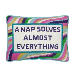Peking Handicraft A Nap Solves Almost Everything Embroidered Pillow