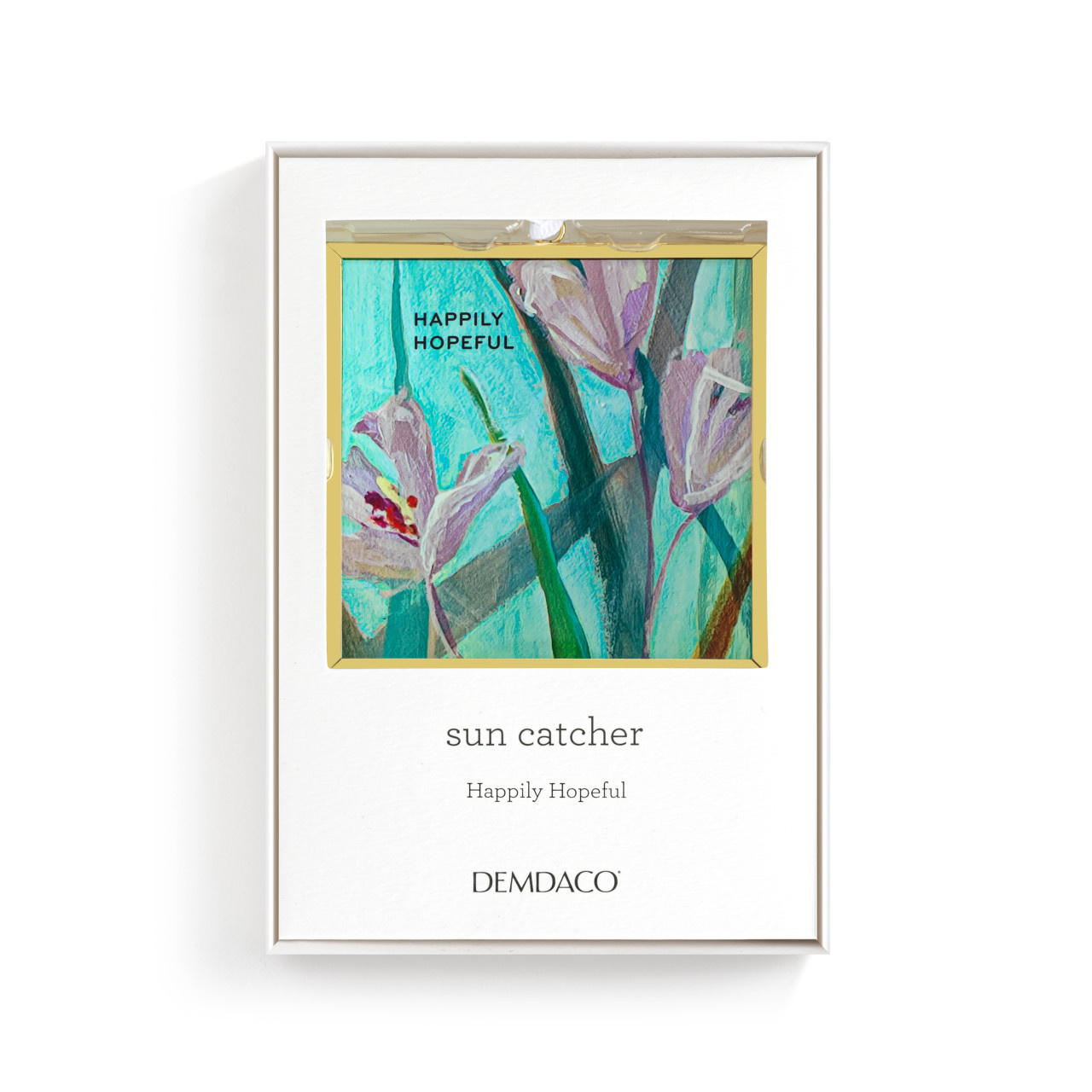 Demdaco Happily Hopeful Floral Suncatcher