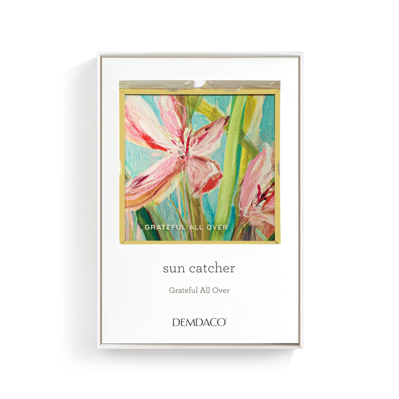 Demdaco Grateful All Over Floral Suncatcher