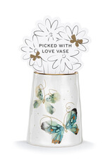 Demdaco Butterfly Picked With Love Vase