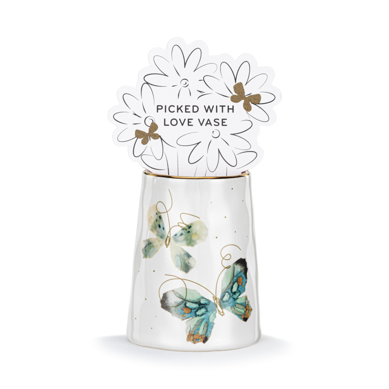 Demdaco Butterfly Picked With Love Vase