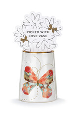 Demdaco Butterfly Picked With Love Vase
