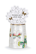 Demdaco Butterfly Picked With Love Vase