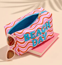 Shiraleah "Beach Day" Large Zip Pouch Multi
