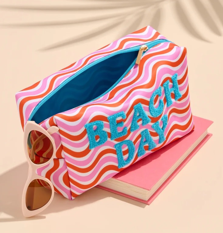 Shiraleah "Beach Day" Large Zip Pouch Multi