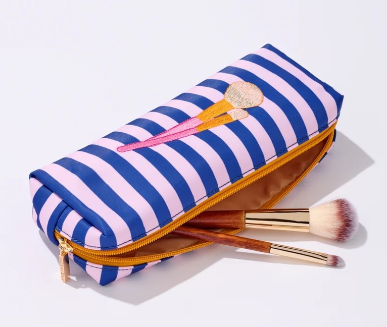 Shiraleah Brush Zip Pouch Navy