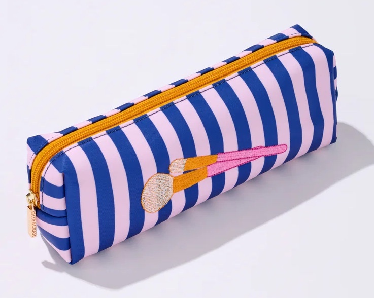 Shiraleah Brush Zip Pouch Navy