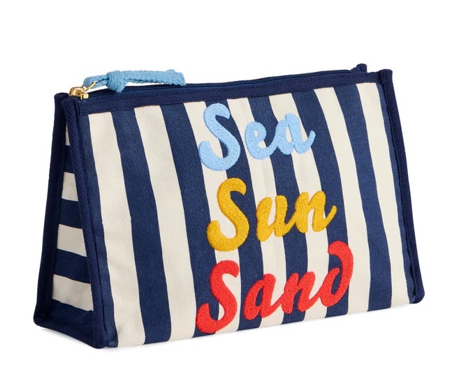 Shiraleah "Sea Sun Sand" Zip Pouch Navy