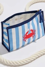 Shiraleah Crab & Rosé Zip Pouch, Blue