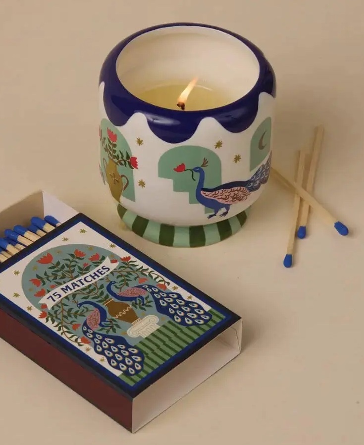 PaddyWax Peacock Candle Misted Lime