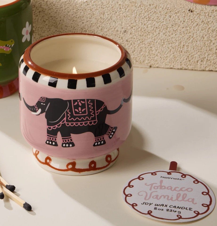 PaddyWax Elephant Candle Tobacco  Vanilla