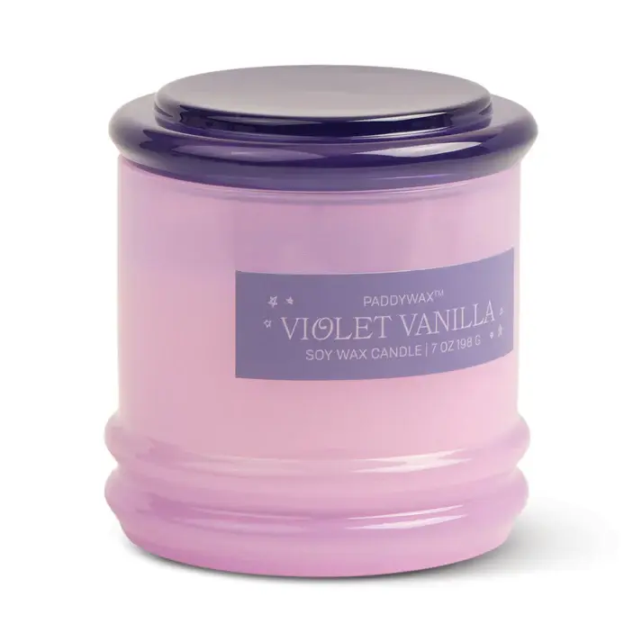 PaddyWax Stacked Glass Candle Lavender Vanilla