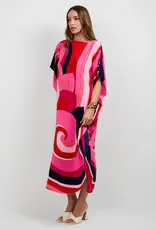 Trina Turk Jalani Caftan Pink Swirls