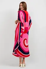 Trina Turk Jalani Caftan Pink Swirls