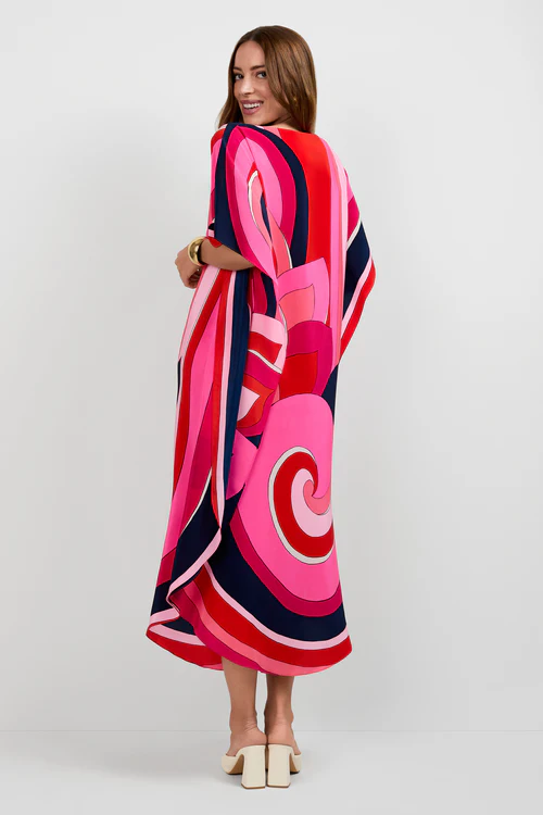 Trina Turk Jalani Caftan Pink Swirls