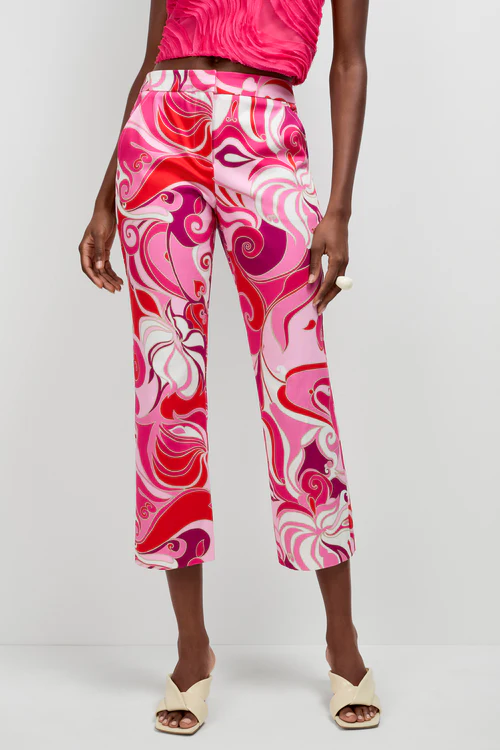 Trina Turk Lulu Pant Pink Swirls