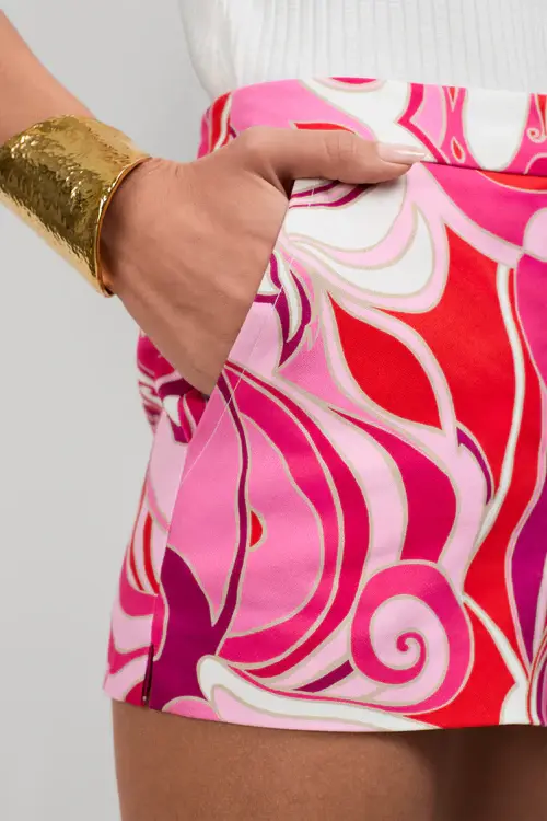 Trina Turk Corbin Short Pink Swirls