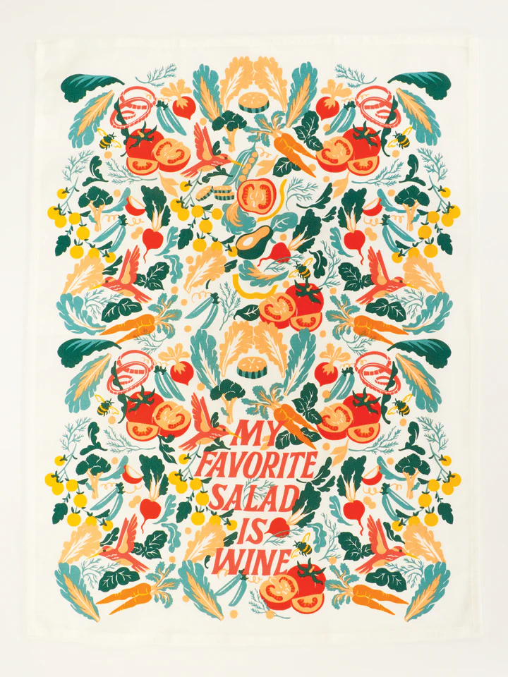 Blue Q My Favorite Salad Is Wine Dish Towel