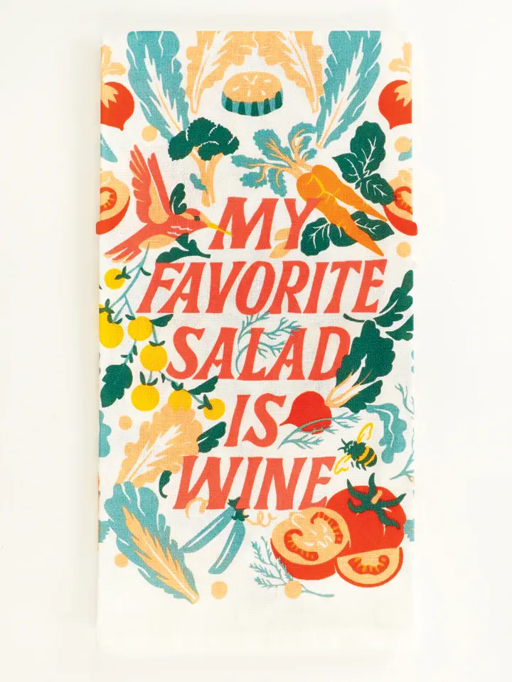 Blue Q My Favorite Salad Is Wine Dish Towel