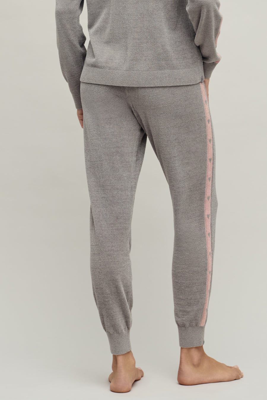 Barefoot Dreams Heart Stripe Jogger Gray