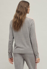 Barefoot Dreams Heart Stripe Pullover Gray