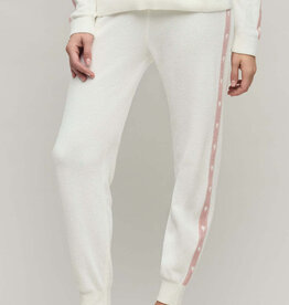Barefoot Dreams Heart Stripe Jogger Pearl