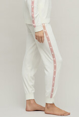 Barefoot Dreams Heart Stripe Jogger Pearl