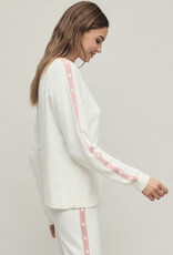 Barefoot Dreams Heart Stripe Pullover Pearl