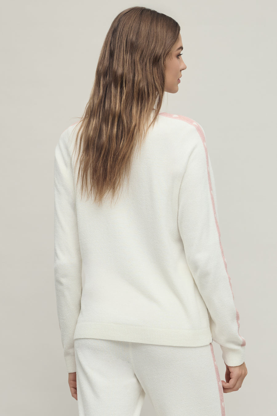 Barefoot Dreams Heart Stripe Pullover Pearl