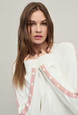 Barefoot Dreams Heart Stripe Pullover Pearl