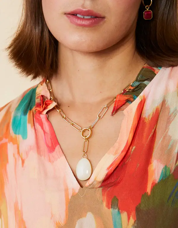 Spartina Glen Falls Necklace 17" Frosty Grey