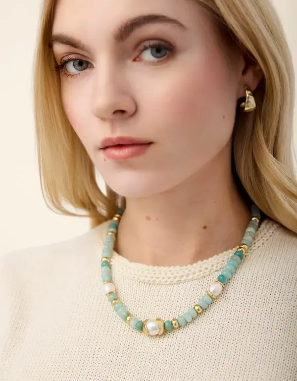 Spartina Seawall Necklace 18" Amazonite