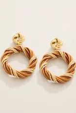 Spartina Knotted Wicker Earrings Natural