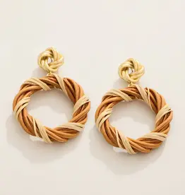Spartina Knotted Wicker Earrings Natural