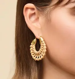 Spartina Wicker Hoop Earrings Natural