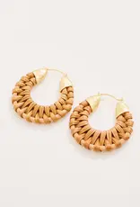 Spartina Wicker Hoop Earrings Natural