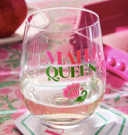 Two's Company Mahj Queen Stemless Wine Glass