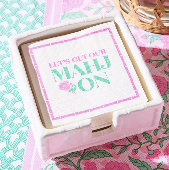 Two's Company Let's Mahj On Cocktail Napkins