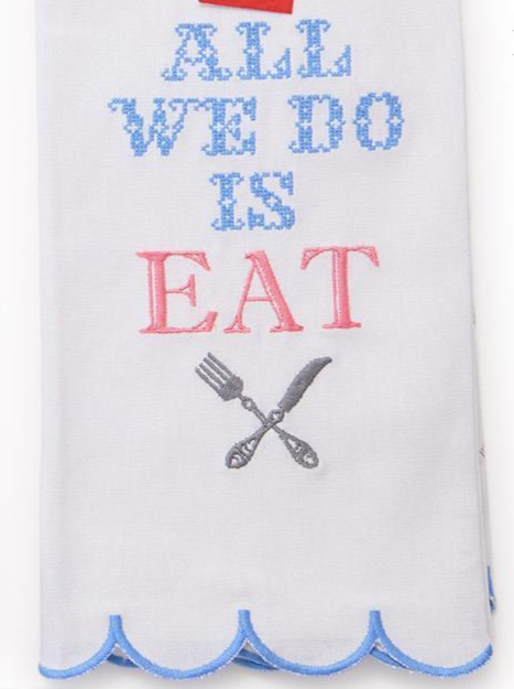 Two's Company Eating Kitchen Dish Towel