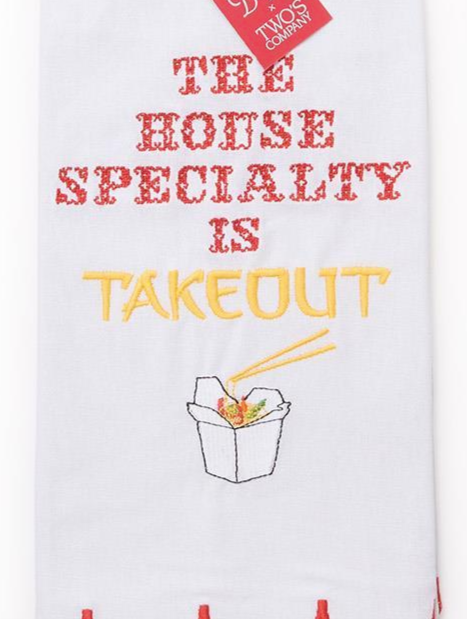 Two's Company Eating Kitchen Dish Towel