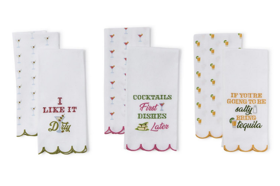 Two's Company Drinking Kitchen Dish Towel