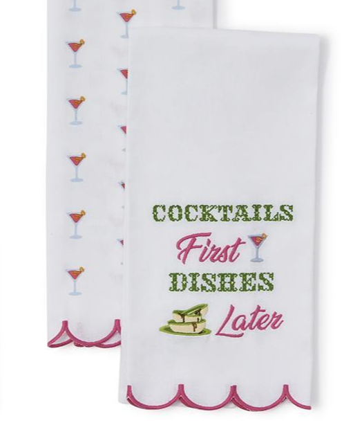 Two's Company Drinking Kitchen Dish Towel